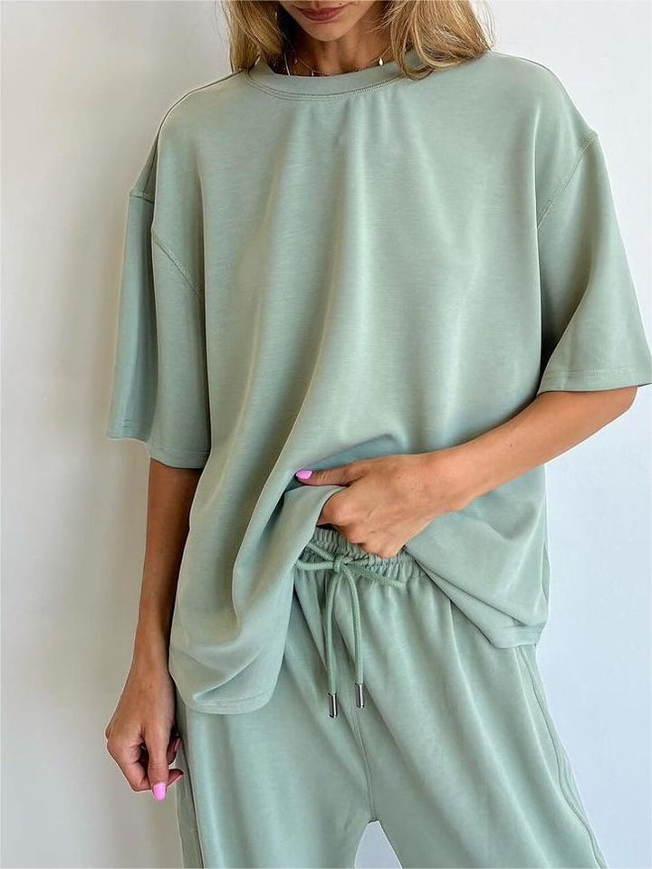 Relaxed Fit Lounge Set | Soft Polyester Blend | Minimalist Casual Style