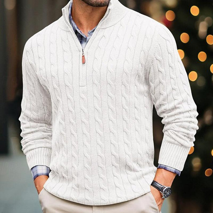 Carter – Men’s Cable Knit Quarter-Zip Sweater