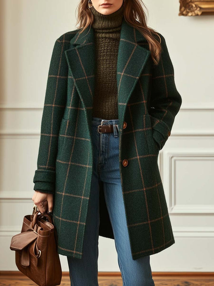 Carmelle - Women’s Classic Plaid Coat