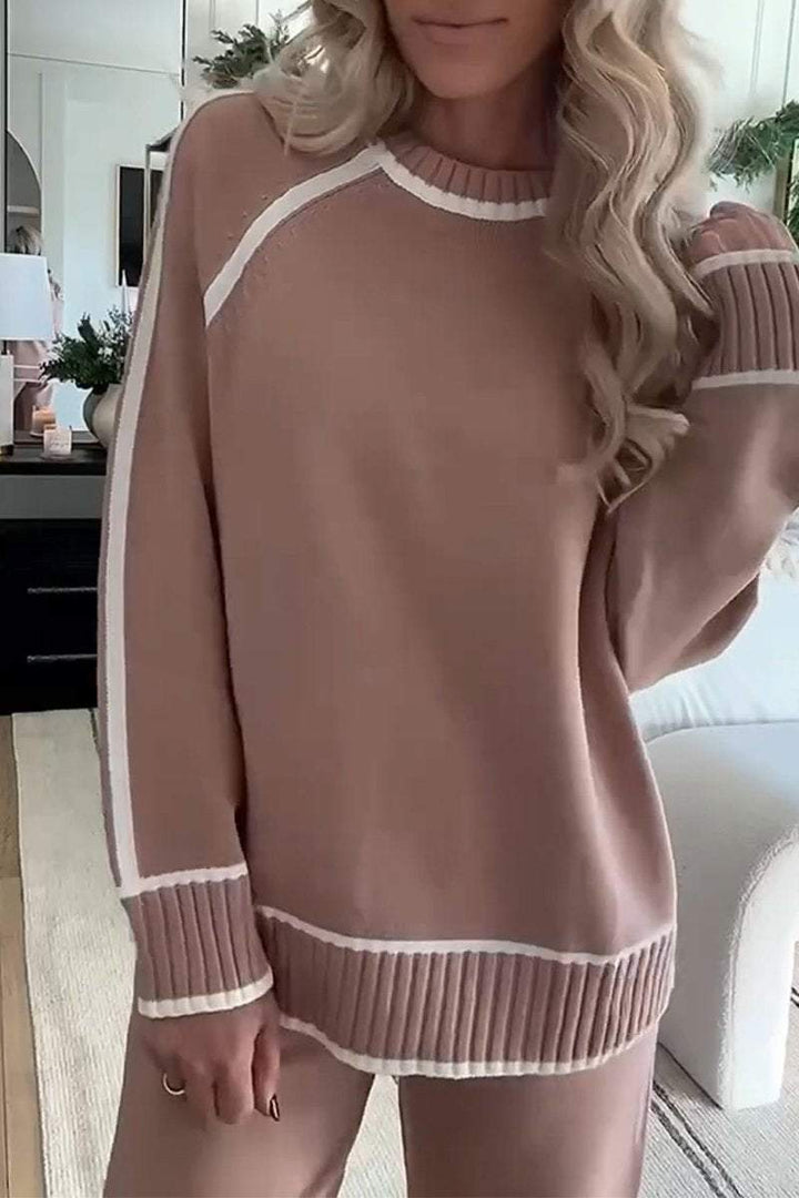 Arlette - Contrasting Two-Piece Set with Round Neck