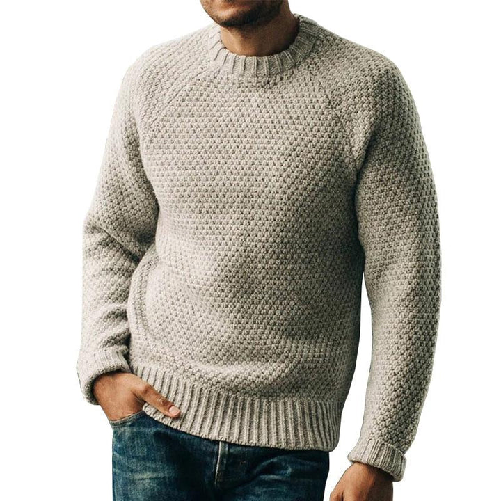 Men’s Textured Knit Crewneck | Classic Pullover Sweater | Midweight Everyday Layer