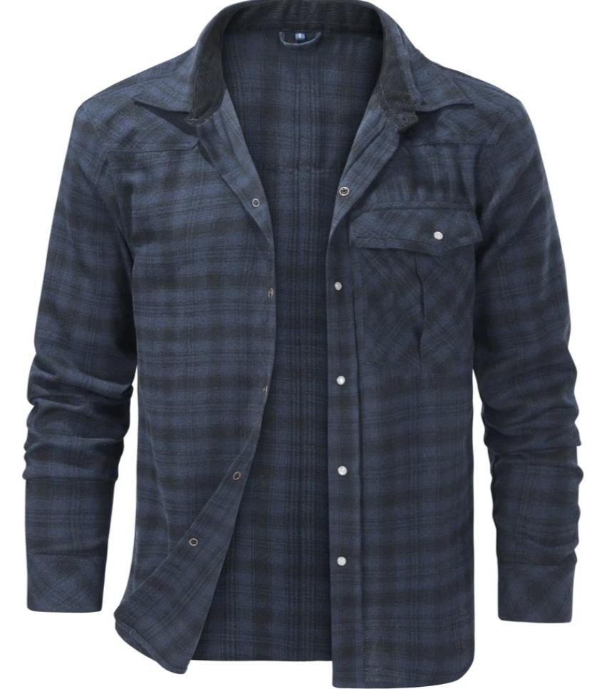 Chemise à carreaux en flanelle pour homme | Boutonnée | Indispensable pour superposer les vêtements décontractés