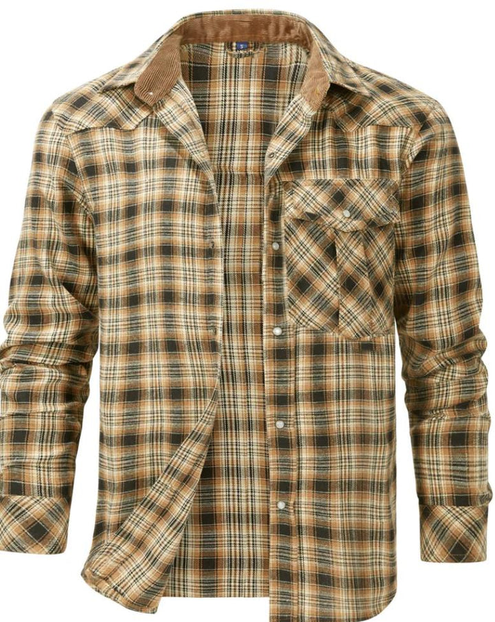 Chemise à carreaux en flanelle pour homme | Boutonnée | Indispensable pour superposer les vêtements décontractés