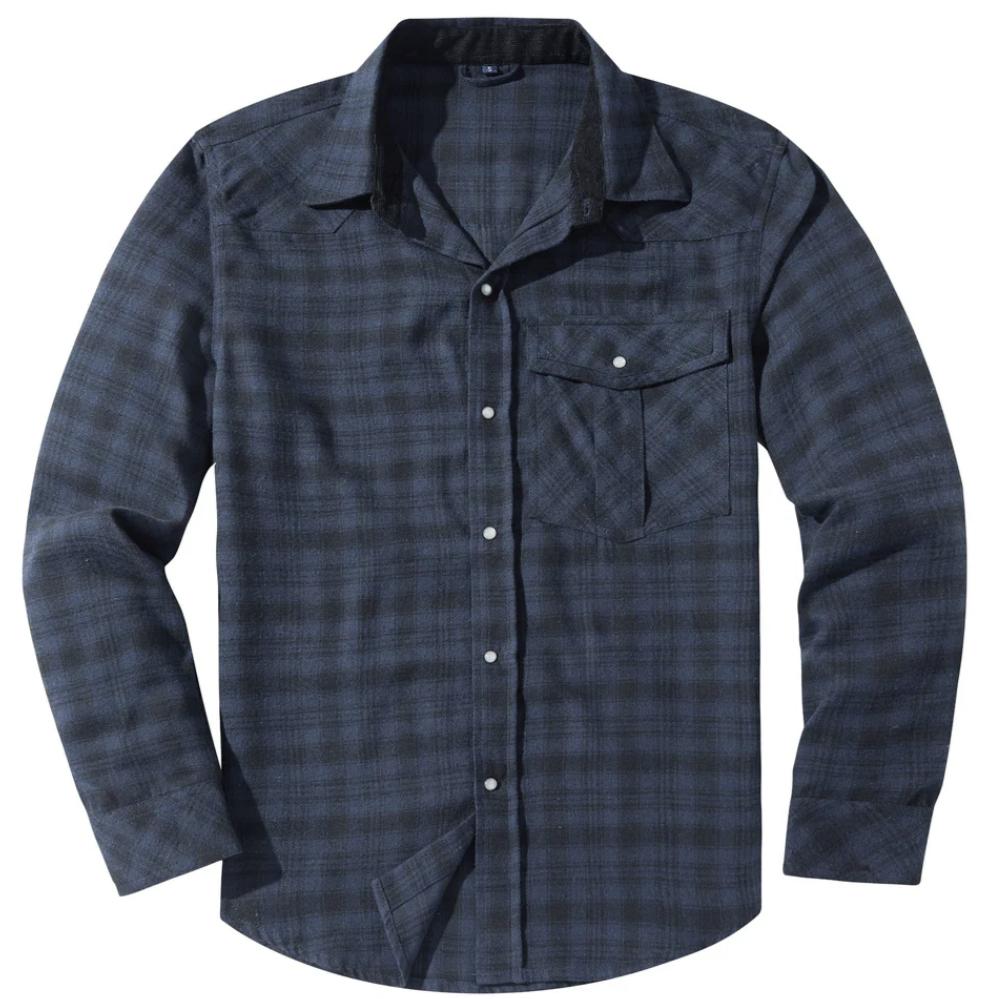 Chemise à carreaux en flanelle pour homme | Boutonnée | Indispensable pour superposer les vêtements décontractés