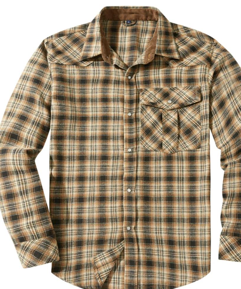 Chemise à carreaux en flanelle pour homme | Boutonnée | Indispensable pour superposer les vêtements décontractés