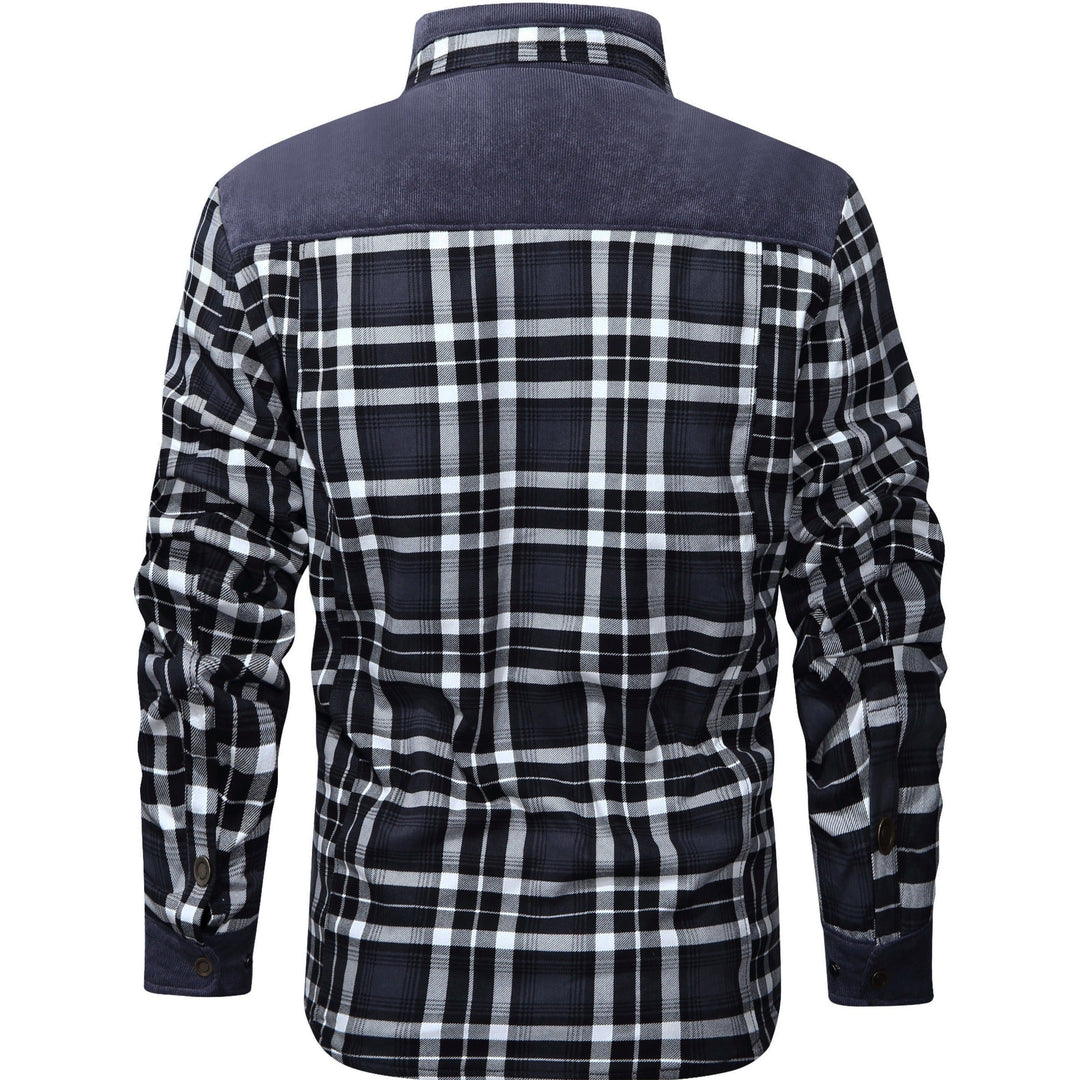 Men’s Plaid Overshirt | Contrast Yoke Shirt Jacket | Brushed Casual Layer