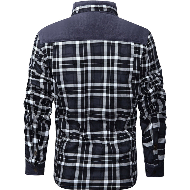 Men’s Plaid Overshirt | Contrast Yoke Shirt Jacket | Brushed Casual Layer