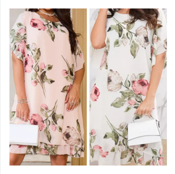 Kalina - Chiffon dress with flower petals