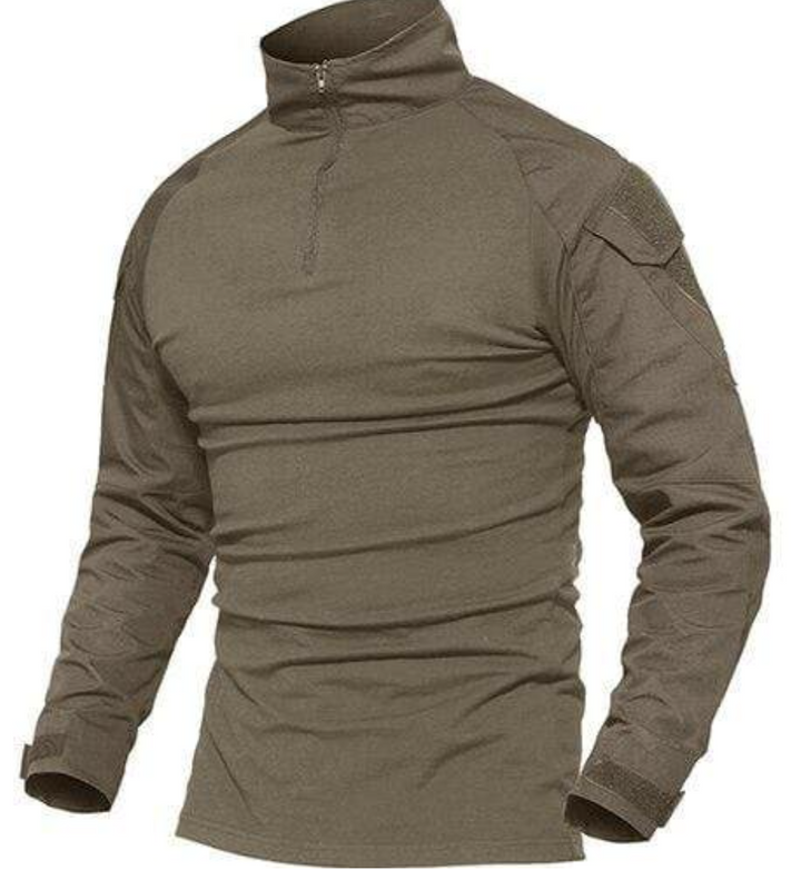 Pull tactique à col zippé pour homme | Haut d'entraînement léger | Vêtements de sport outdoor 