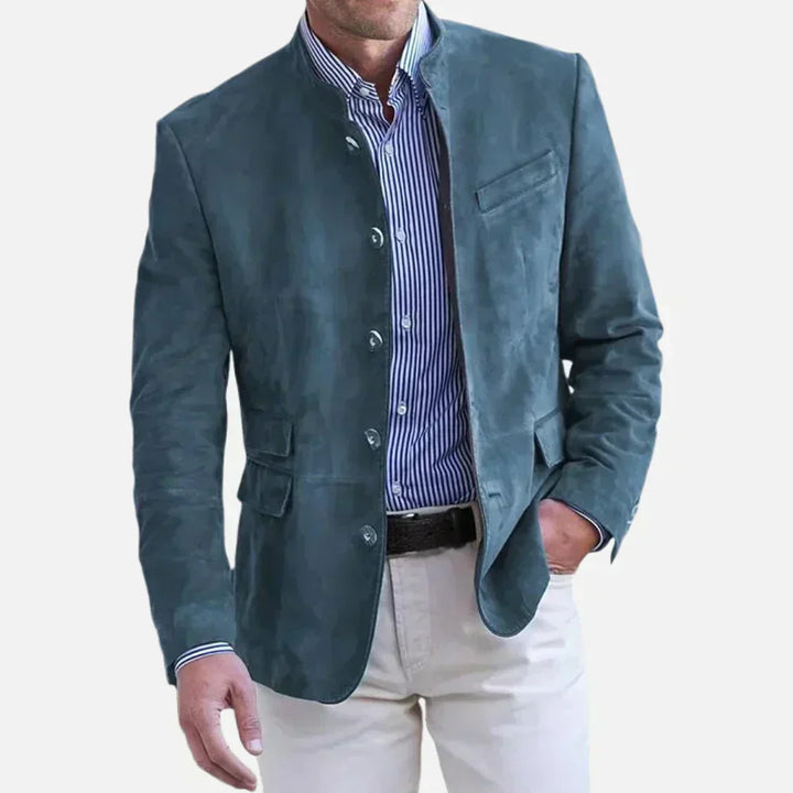 Men’s Suede-Style Blazer | Lightweight Smart Jacket | Modern Workwear Layer