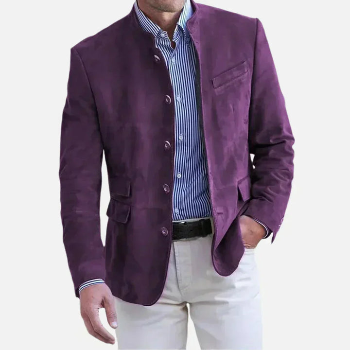 Men’s Suede-Style Blazer | Lightweight Smart Jacket | Modern Workwear Layer