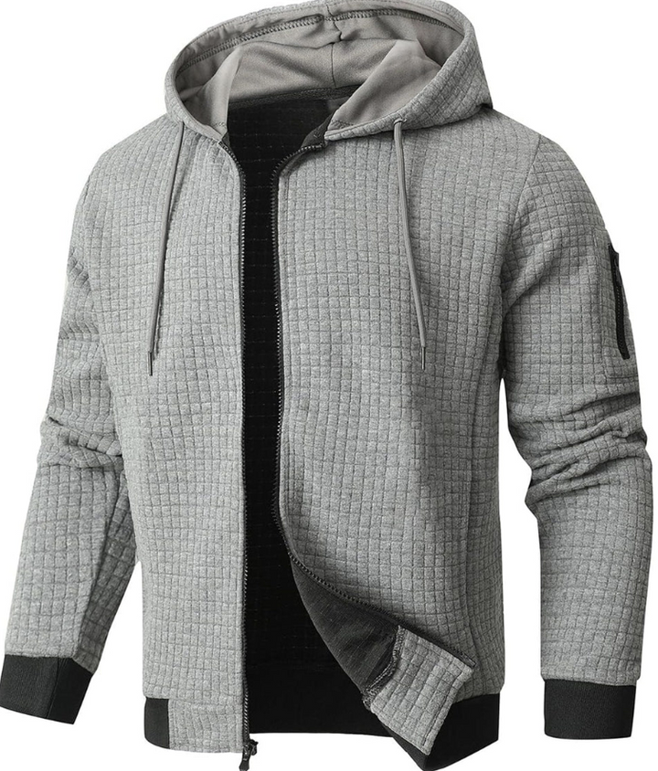Men’s Quilted Hoodie | Zip-Up Sweatshirt with Hood | Casual Outerwear Canada