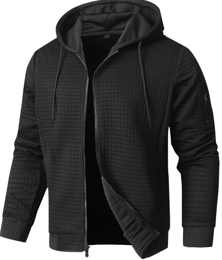 Men’s Quilted Hoodie | Zip-Up Sweatshirt with Hood | Casual Outerwear Canada