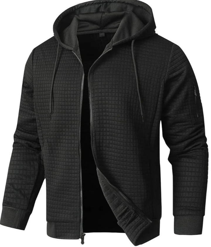 Men’s Quilted Hoodie | Zip-Up Sweatshirt with Hood | Casual Outerwear Canada