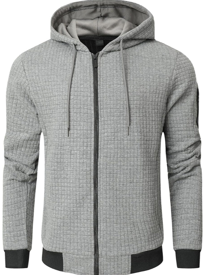 Men’s Quilted Hoodie | Zip-Up Sweatshirt with Hood | Casual Outerwear Canada