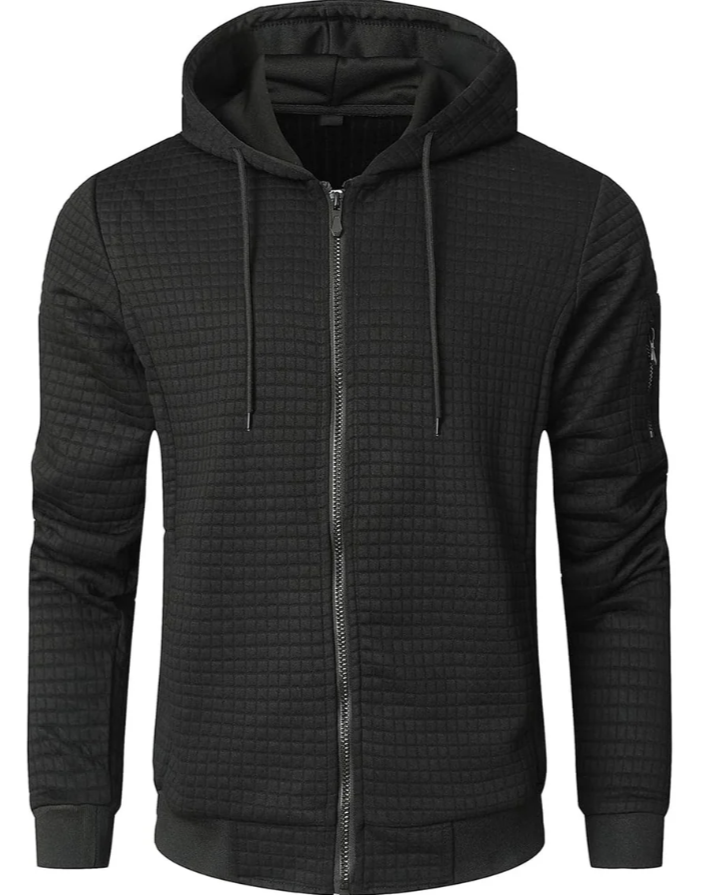Men’s Quilted Hoodie | Zip-Up Sweatshirt with Hood | Casual Outerwear Canada
