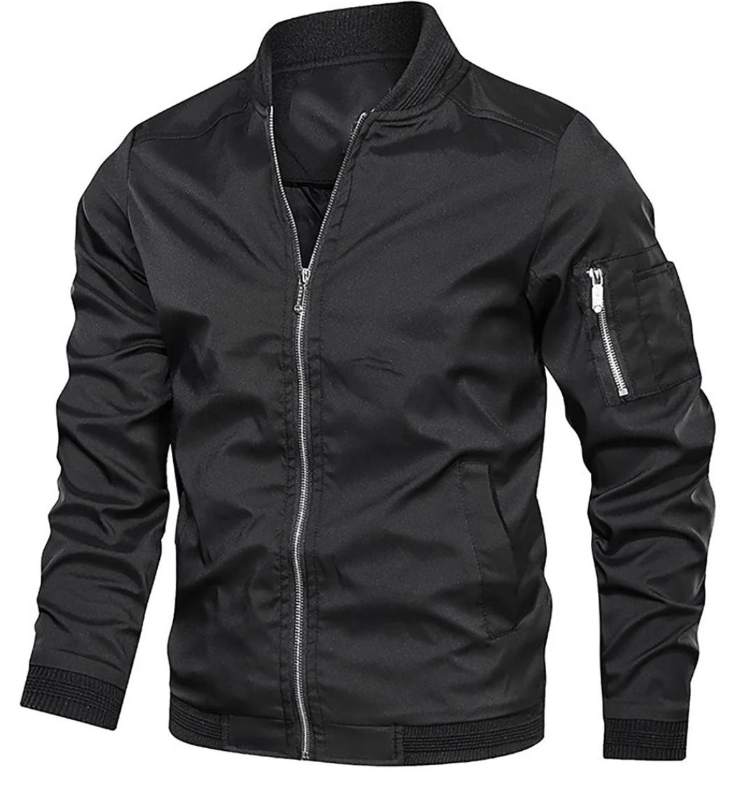 Men’s Lightweight Bomber Jacket | Zip-Up Casual Streetwear