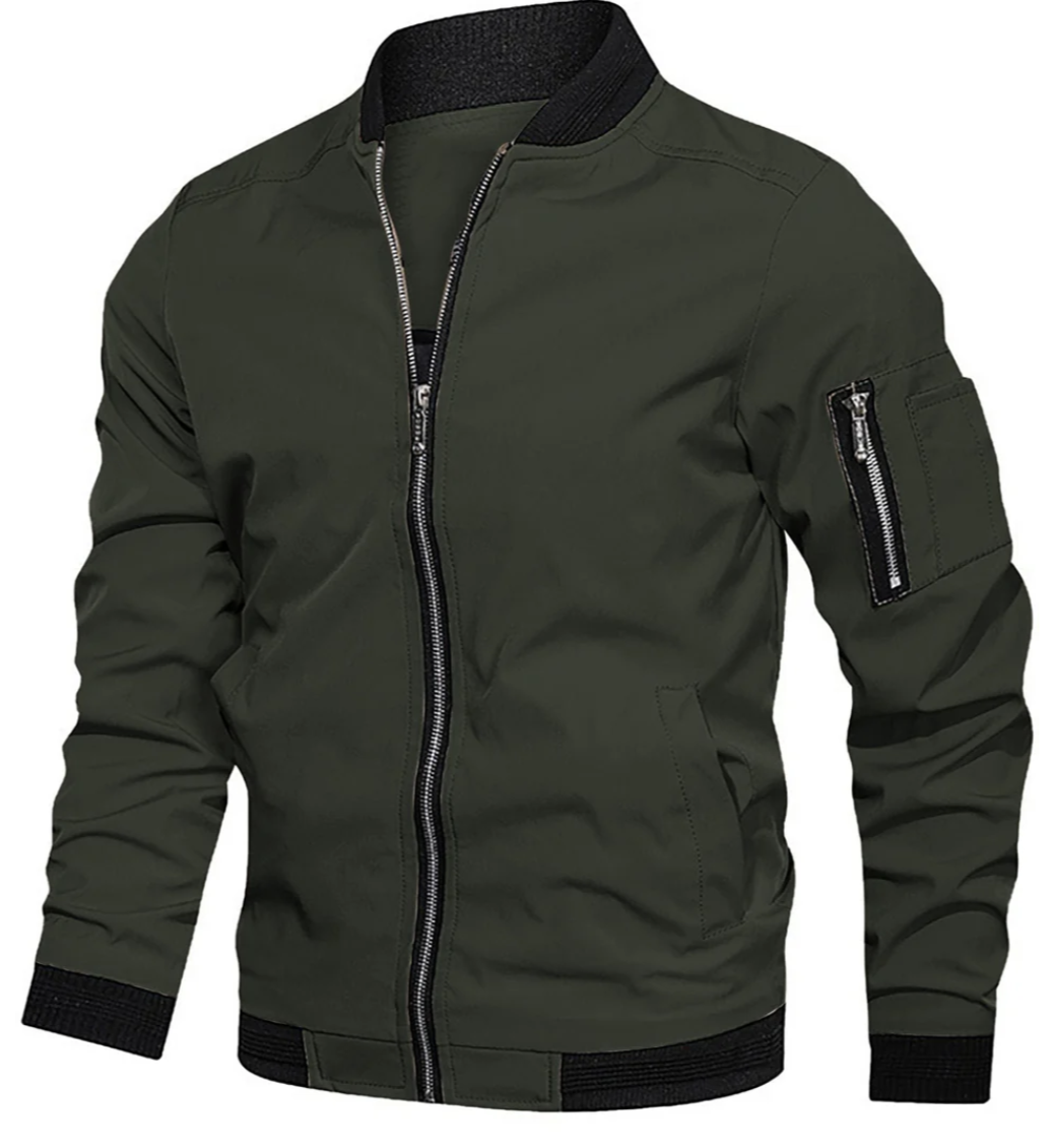 Men’s Lightweight Bomber Jacket | Zip-Up Casual Streetwear