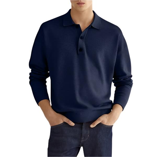 Men’s Long Sleeve Polo Shirt | Lightweight Knit | Smart-Casual Staple