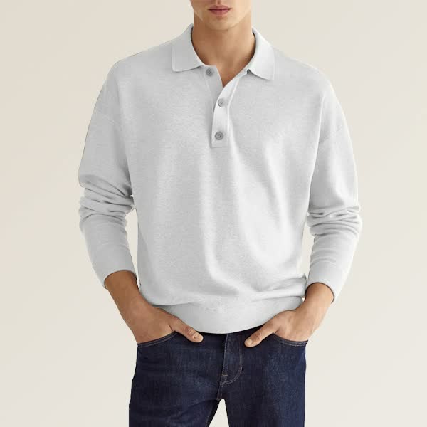Men’s Long Sleeve Polo Shirt | Lightweight Knit | Smart-Casual Staple
