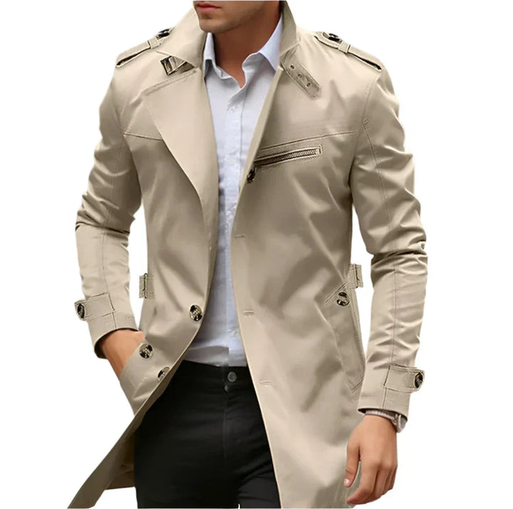 Men’s Lightweight Trench Coat | Slim Fit | Wind-Resistant Layer