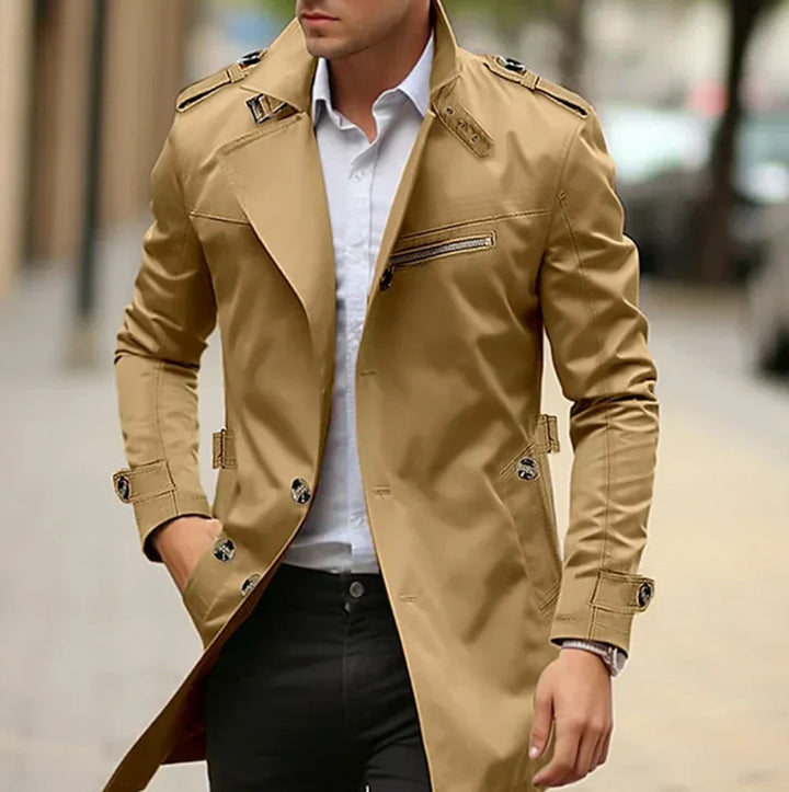 Men’s Lightweight Trench Coat | Slim Fit | Wind-Resistant Layer
