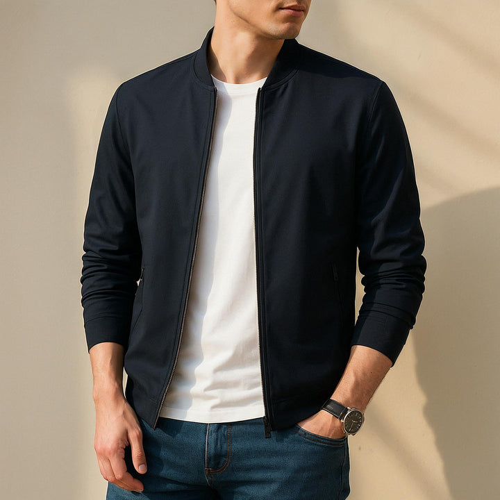 Men’s Bomber Jacket | Minimalist Zip-Up | Slim Fit Lightweight Layer