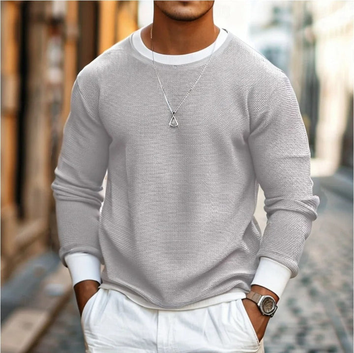 Textured Knit Crewneck Sweater | Lightweight Cotton Blend | Elevated Everyday Layer