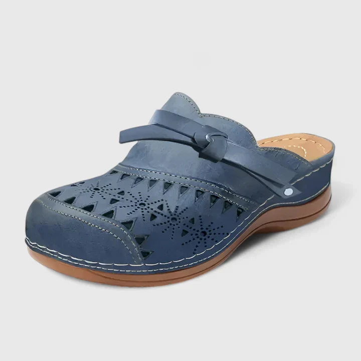 Nicholle - Bow Hollow Out Flat Mules