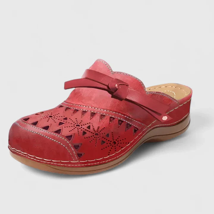 Nicholle - Bow Hollow Out Flat Mules
