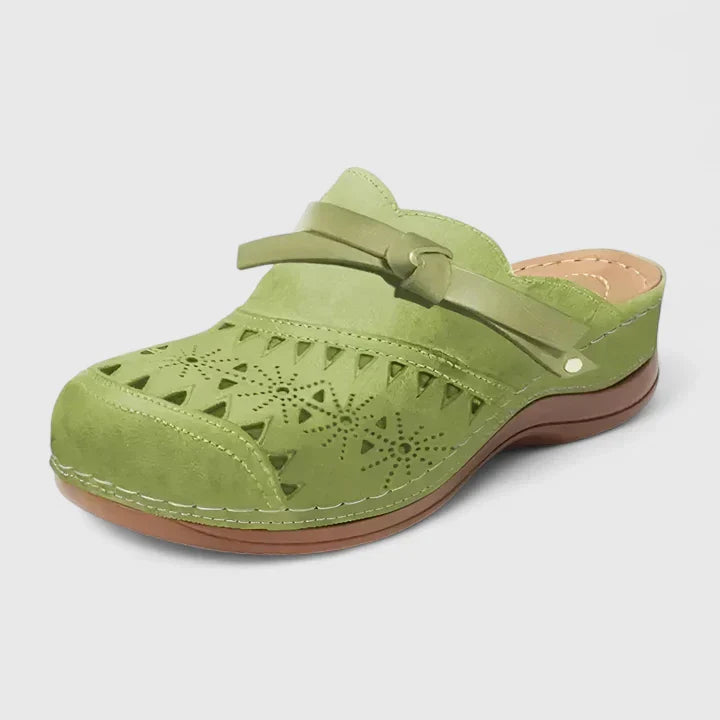 Nicholle - Bow Hollow Out Flat Mules
