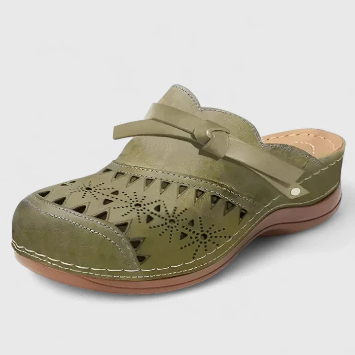 Nicholle - Bow Hollow Out Flat Mules