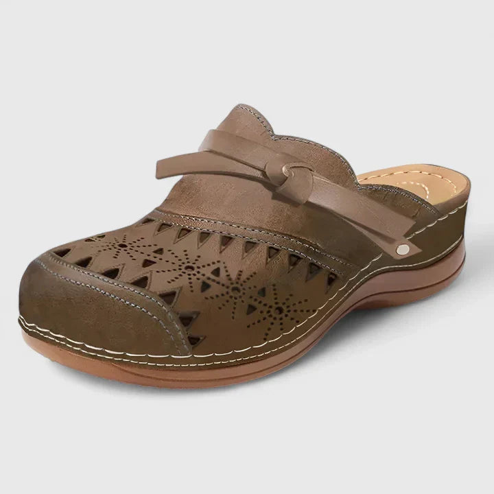 Nicholle - Bow Hollow Out Flat Mules