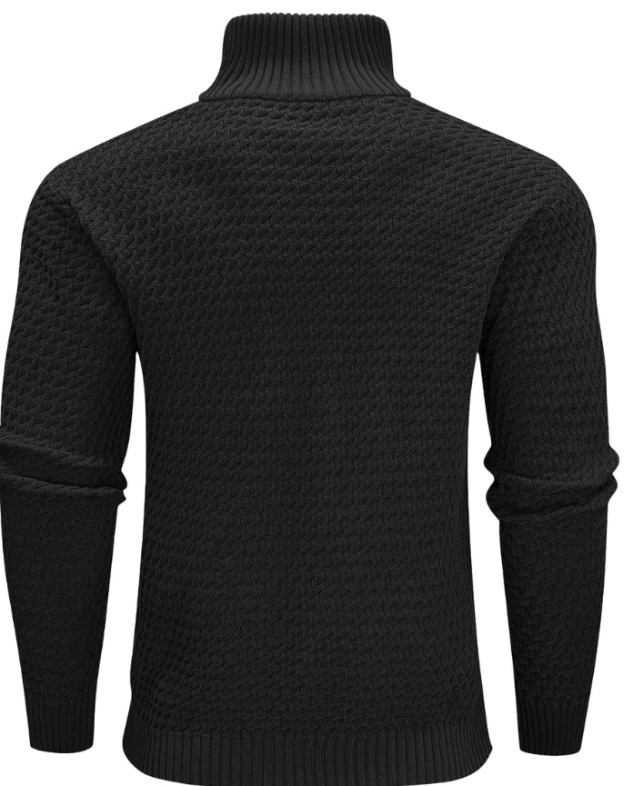 Men’s Textured Half-Zip Sweater | Ribbed Knit Pullover | Smart Casual Layer