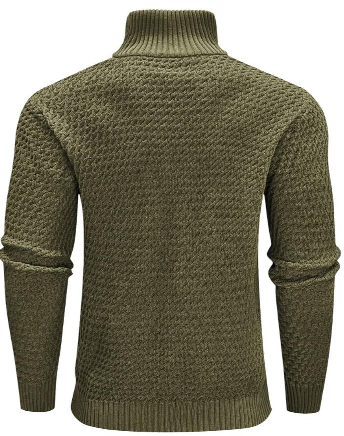 Men’s Textured Half-Zip Sweater | Ribbed Knit Pullover | Smart Casual Layer