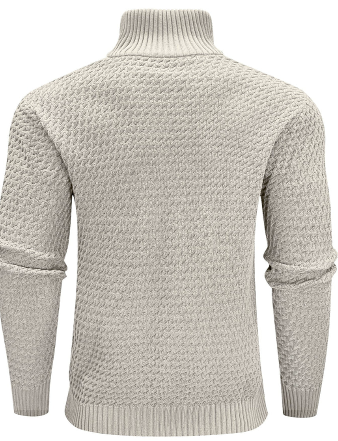 Men’s Textured Half-Zip Sweater | Ribbed Knit Pullover | Smart Casual Layer