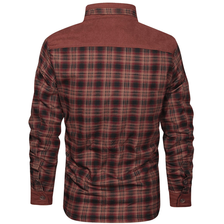 Men’s Plaid Overshirt | Contrast Yoke Shirt Jacket | Brushed Casual Layer