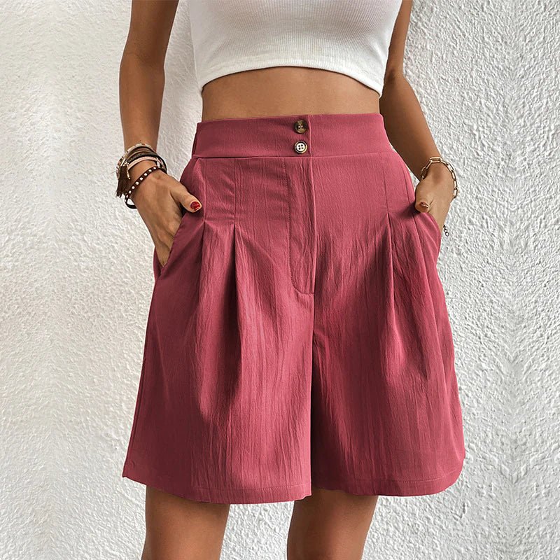 Pleated High-Waist Shorts | Relaxed Fit