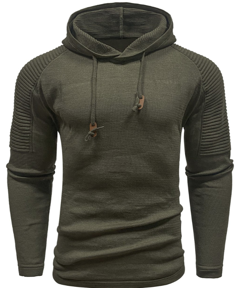 Men’s Knit Hoodie | Slim Fit Pullover | Casual Layering Sweater