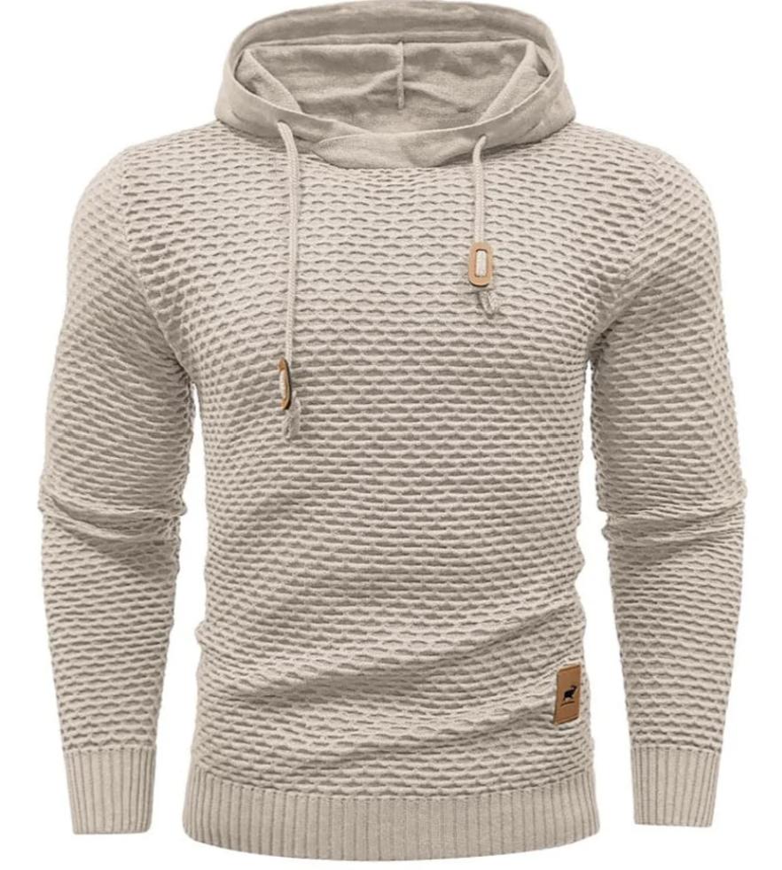 Sweat à capuche texturé en maille gaufrée | Pull décontracté pour homme Canada