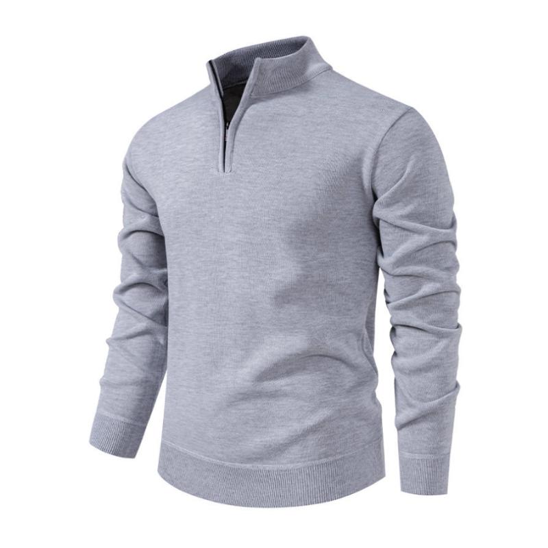 Men’s Quarter-Zip Cotton Blend Pullover | Lightweight Casual Sweater