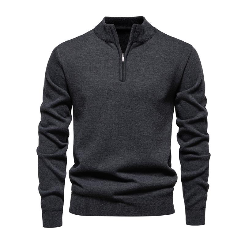 Men’s Quarter-Zip Cotton Blend Pullover | Lightweight Casual Sweater