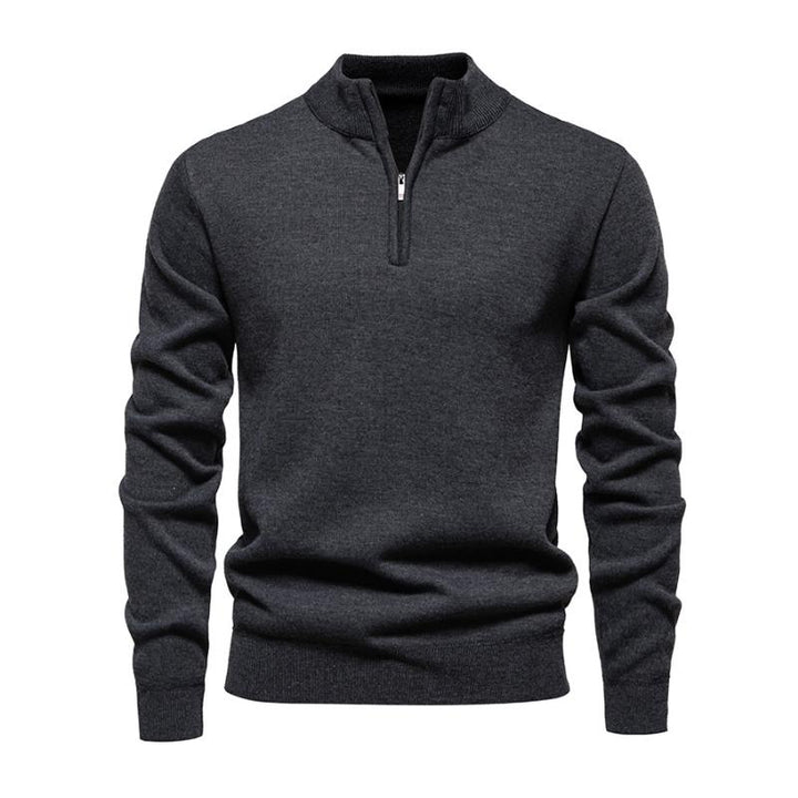 Men’s Quarter-Zip Cotton Blend Pullover | Lightweight Casual Sweater