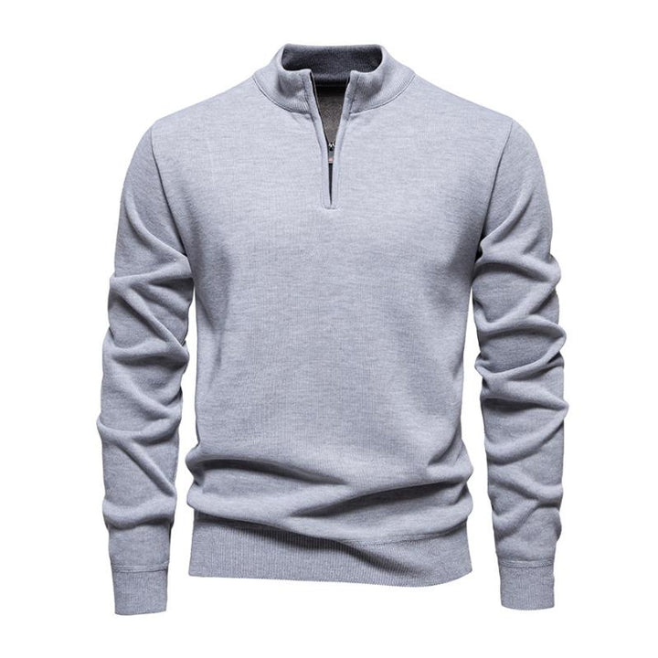 Men’s Quarter-Zip Cotton Blend Pullover | Lightweight Casual Sweater
