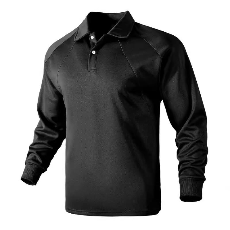 Long Sleeve Rugby Polo Shirt | Ribbed Cuffs & Athletic Stitching | Smart Casual Staple
