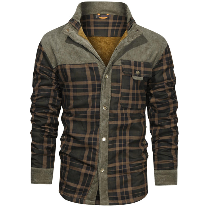 Men’s Plaid Overshirt | Contrast Yoke Shirt Jacket | Brushed Casual Layer