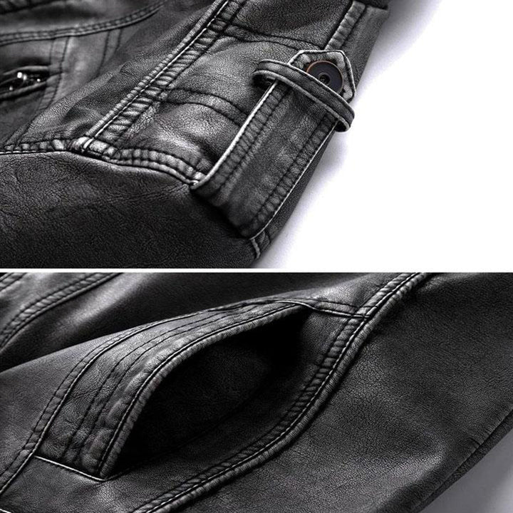 Veste de motard en similicuir pour homme | Poches multiples | Vêtements d'extérieur décontractés Canada