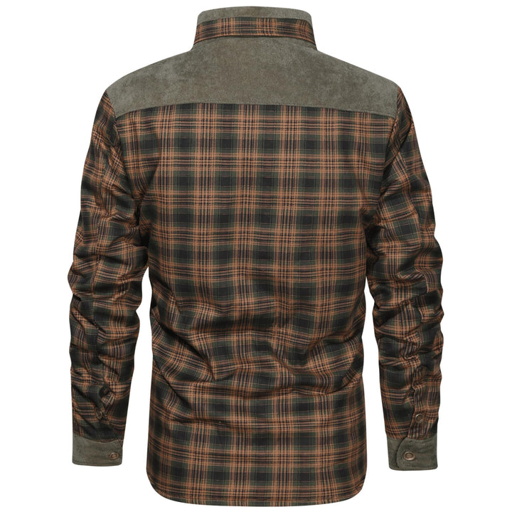 Men’s Plaid Overshirt | Contrast Yoke Shirt Jacket | Brushed Casual Layer