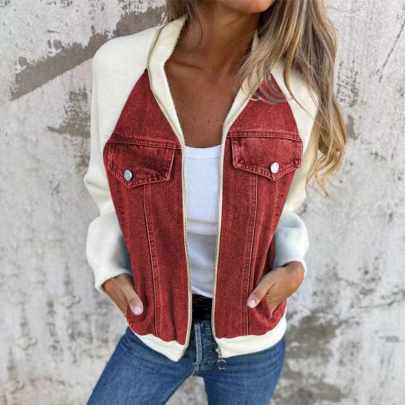 Lilia - Zippered Denim Jacket