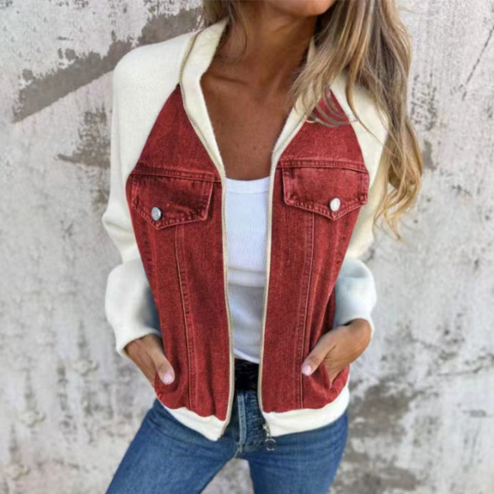 Lilia - Zippered Denim Jacket